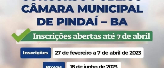 Foto: Concurso Público Câmara Municipal de Pindaí